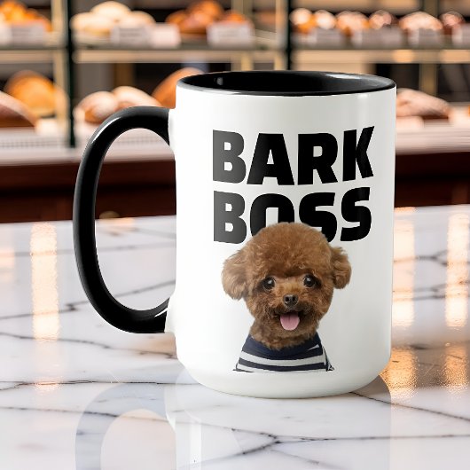 Funny Bark Boss Dog Photo Personalized Tasse