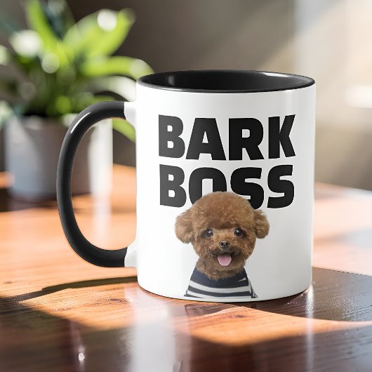 Funny Bark Boss Dog Photo Personalized Tasse