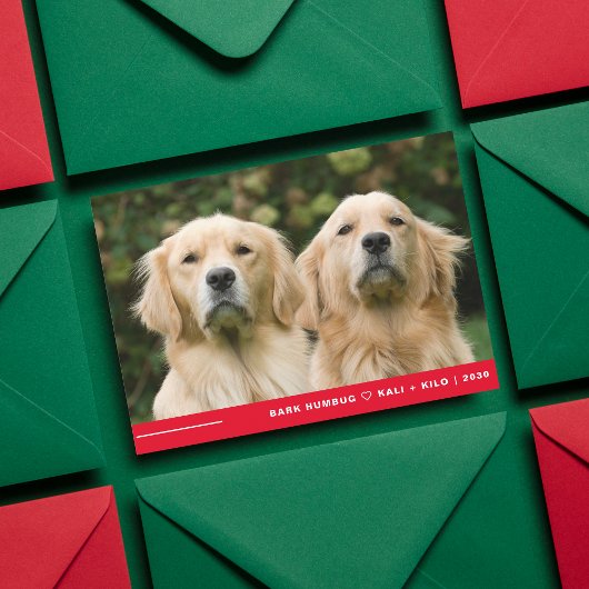 Funny Bark Humbug Dog Foto Weihnachten Personalisi