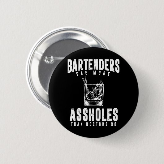 Funny Barkeeper Alcohol Mixer Barkeeper Joke Button (Vorne & Hinten)
