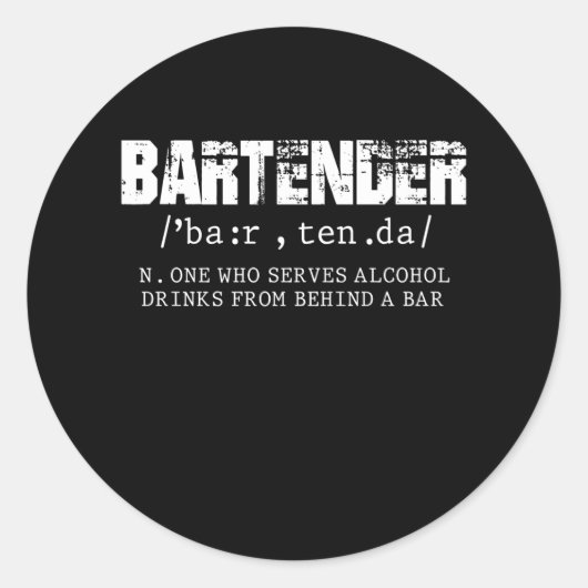 Funny Barkeeper Alcohol Mixer Barkeeper Jokes Runder Aufkleber (Vorderseite)