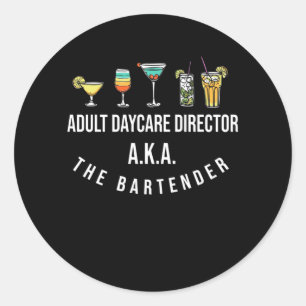 Funny Barkeeper Alcohol Mixer Barkeeper Jokes Runder Aufkleber