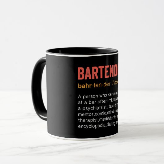 Funny Barkeeper Definition Tasse (Vorderseite Links)