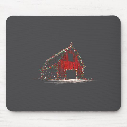 Funny Barn Christmas Graphics Lights Lover Farm Fa Mousepad (Vorne)