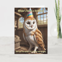 Funny Barn Owl Geburtstagwünsche für alle Altersgr