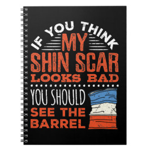 Funny Barrel Racer Shin Scar Zitat Notizblock