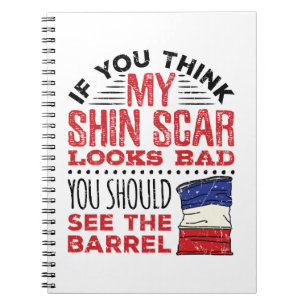 Funny Barrel Racing Shin Scar Rodeo Cowgirl Notizblock
