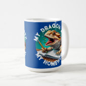 Funny Bartded Dragon Ate Hausaufgaben Kaffeetasse (VorderseiteRechts)