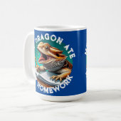 Funny Bartded Dragon Ate Hausaufgaben Kaffeetasse (Vorderseite Links)
