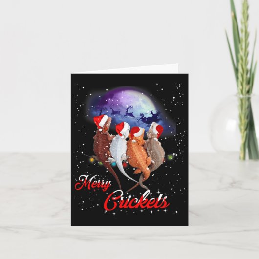 Funny Bartded Dragon Weihnachts-T-Shirt Merry Cric Karte (Vorderseite)
