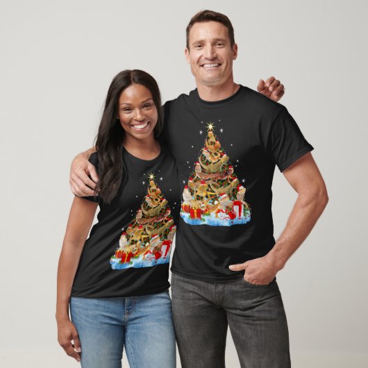 Funny Bartded Dragon Weihnachtsbaum T-Shirt (Unisex)
