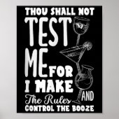 Funny Bartender Thou Shall Not Test Me Quote Poster (Vorne)