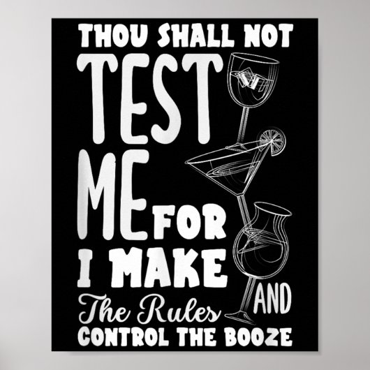 Funny Bartender Thou Shall Not Test Me Quote  Poster (Vorne)