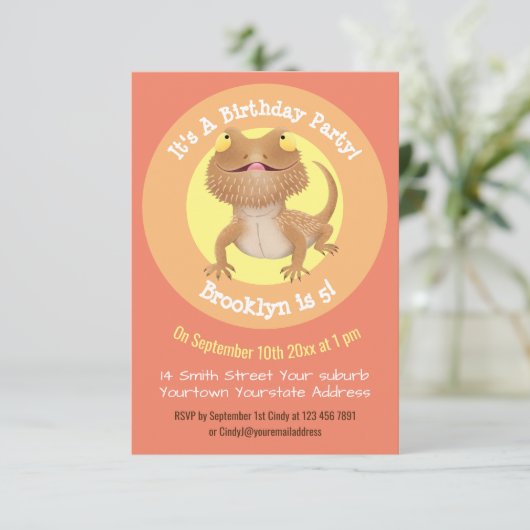 Funny Bartgon Cartoon Einladung (Stehend Vorderseite)