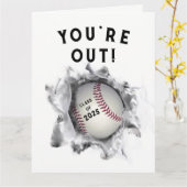 Funny Baseball Abschluss Karte (Gelbe Blume)