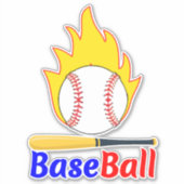 Funny Baseball Ball & Bat, Fan Aufkleber (Vorderseite)