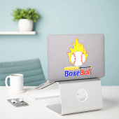 Funny Baseball Ball & Bat, Fan Aufkleber (Laptop auf Schreibtisch)
