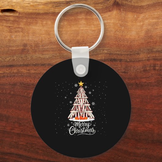 Funny Baseball Bats Christmas Tree Lights Xmas For Schlüsselanhänger (Vorderseite)