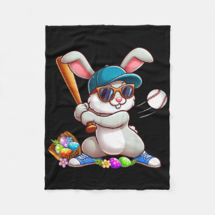Funny Baseball Bunny Easter Shirts für Kinder Jung Fleecedecke