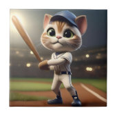Funny Baseball Cat Fliese (Vorderseite)