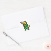 Funny Baseball Cat Runder Aufkleber (Umschlag)