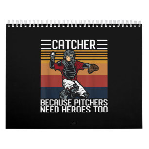 Funny Baseball Catcher Vintag Pitcher brauchen Lie Kalender