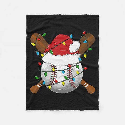 Funny Baseball Christmas Matching Family Pajamas X Fleecedecke (Vorderseite)