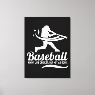 Funny Baseball Cricket Sports Leinwanddruck