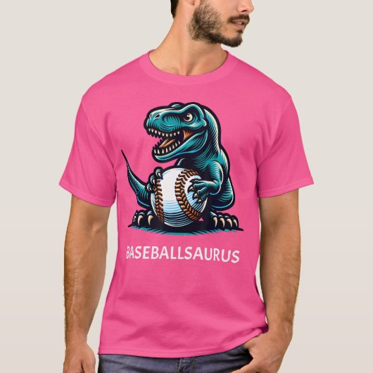 Funny Baseball Dinosaur Baseballsaurus T-Rex Baseb T-Shirt (Vorderseite)
