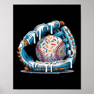 Funny Baseball Handschuh Tropfen Ice Basketball  Poster