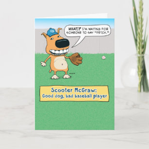 Funny Baseball Hund Geburtstagskarte Karte