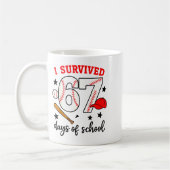 Funny Baseball I Survived 67 Days Of School Design Kaffeetasse (Links)