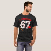 Funny Baseball I Survived 67 Days Of School Design T-Shirt (Vorne ganz)