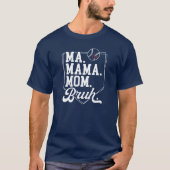 Funny Baseball Mama Bruh mit Teamname und Nummer T-Shirt (Vorderseite)