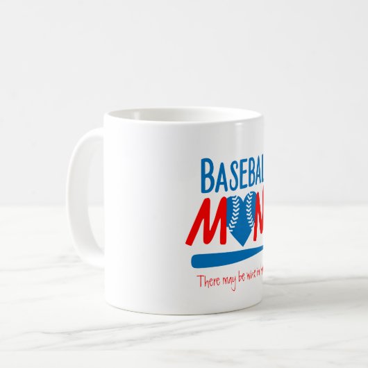 Funny Baseball Mama Kaffeetasse (Vorderseite Links)