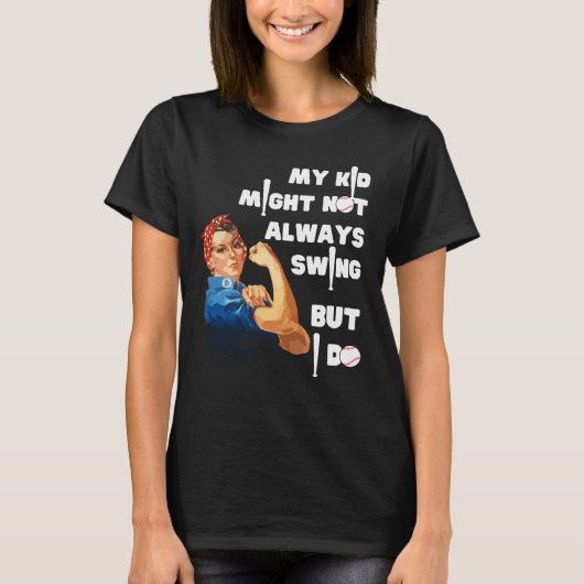 Funny Baseball Mama MEIN KIND KÖNNTE NICHT IMMER S T-Shirt (Vorderseite)