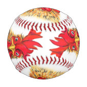 Funny Baseball mit überraschend neugieriger Rooste (Vorderseite)