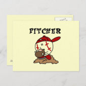 Funny Baseball Pitcher T - Shirt und Geschenke Postkarte (Vorne/Hinten)
