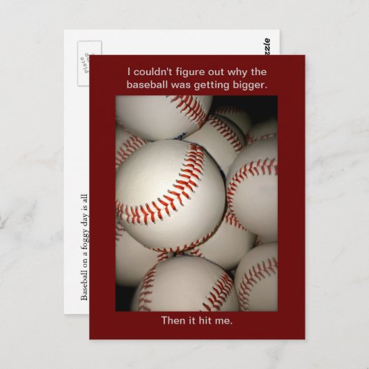 Funny Baseball Postcard, Puns, Postübergangssport Postkarte (Vorne/Hinten)