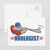 Funny Baseball Postkarte (Vorne/Hinten)