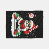 Funny Baseball Santa 67 Christmas Xmas Pajamas Boy Fleecedecke (Vorderseite (Horizontal))