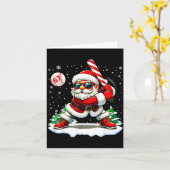 Funny Baseball Santa 67 Christmas Xmas Pajamas Boy Karte (Gelbe Blume)