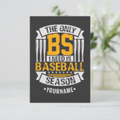 Funny Baseball Sarcasm RSVP Karte (Stehend Vorderseite)