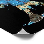 Funny Baseball Skeleton Ice Cream Drip Baseball Bo Poster (Ecke)