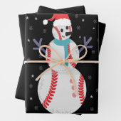 Funny Baseball Snowman Weihnachtsgeschenk Geschenkpapier Set (Beispiel)