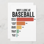 Funny Baseball Sport Warum ich im Baseball Retro v Einladung (Vorne/Hinten)