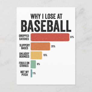 Funny Baseball Sport Warum ich im Baseball Retro v Postkarte