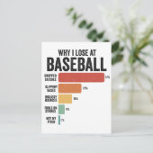 Funny Baseball Sport Warum ich im Baseball Retro v Postkarte (Stehend Vorderseite)