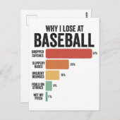 Funny Baseball Sport Warum ich im Baseball Retro v Postkarte (Vorne/Hinten)