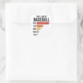 Funny Baseball Sport Warum ich im Baseball Retro v Quadratischer Aufkleber (Tasche)